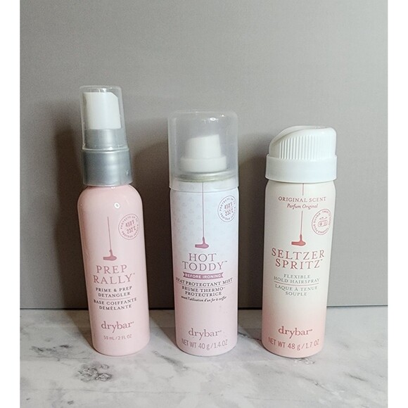 Drybar Travel Size Styling Set – Prep Rally, Hot Toddy, & Seltzer Spritz - New - Picture 1 of 8